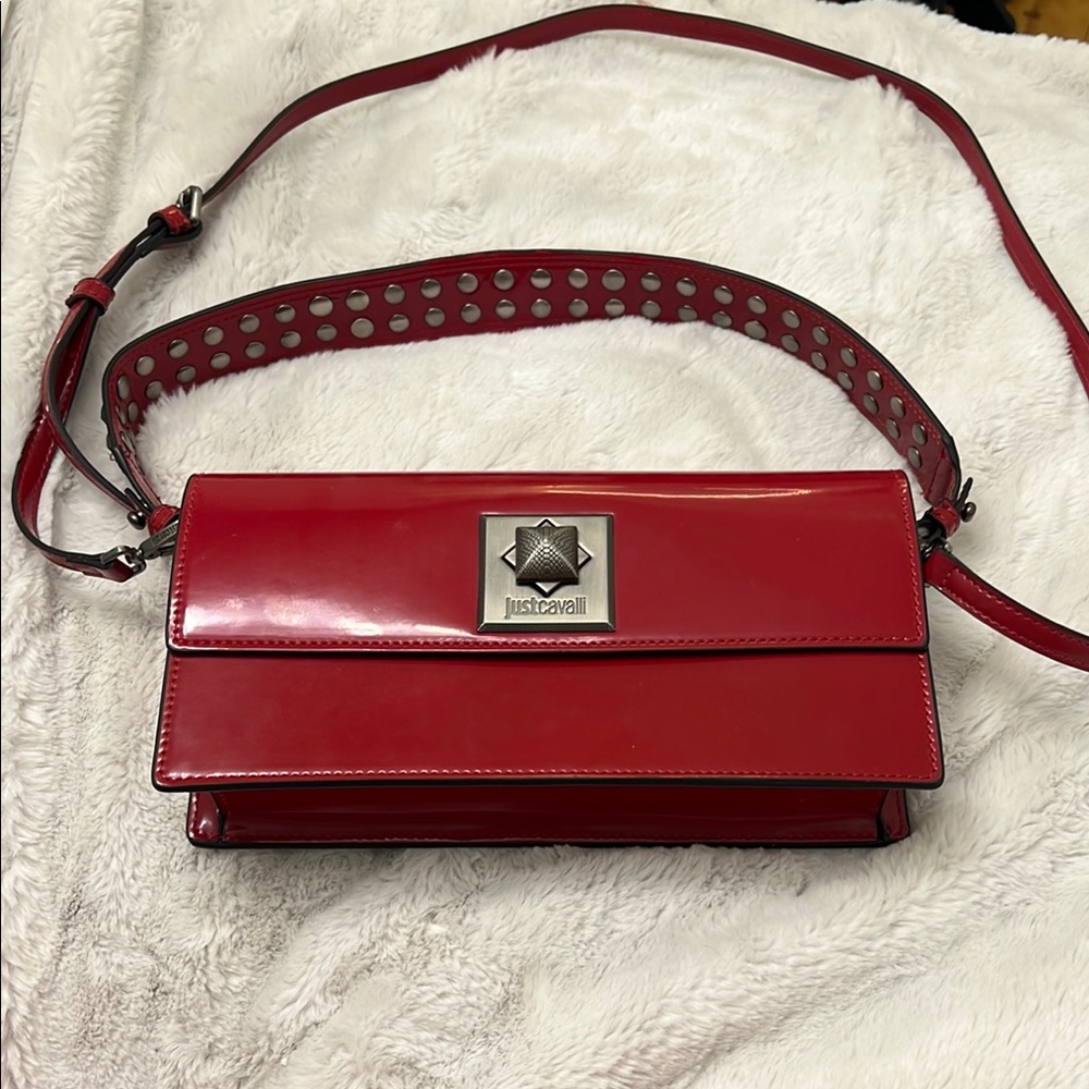Just Cavalli Red Leather Women's Bag - Picture 1 of 7